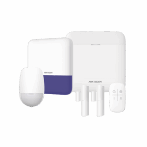 (AX PRO) KIT de Alarma AX PRO / Incluye: 1 Hub con bateria de respaldo / 1 Sensores PIR / 2 Contactos Magnéticos / 1 Control Remoto / 1 Sirena Inalambrica Exterior / WiFi / Compatible con Hik-Connect P2P