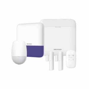 (AX PRO) KIT de Alarma AX PRO con GSM (3G/4G) / Incluye: 1 Hub con bateria de respaldo / 1 Sensores PIR / 2 Contactos Magnéticos / 1 Control Remoto / 1 Sirena Inalambrica Exterior / WiFi / Compatible con Hik-Connect P2P