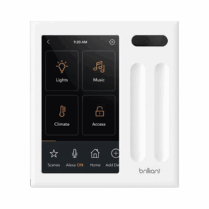 Control touch desde su pantalla en pared, compatible con 2 cargas para controlar iluminación.
