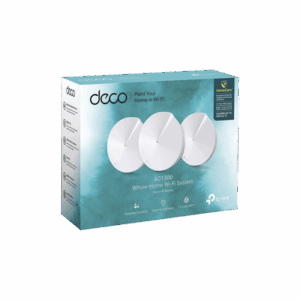 Kit 3 Routers Inalámbricos MESH Interior para Hogar / Doble Banda Wi-Fi 5 AC1300 Mbps / 2 Puerto Gigabit WAN/LAN / 4 Antenas Internas / Administración Mediante la App Deco (iOS, Android) / Protección HomeCare