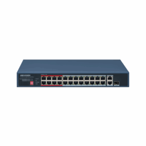 Switch PoE+ / No Administrable / 24 Puertos 10/100 Mbps PoE+ / 2 Puertos 1000 Mbps Uplink / 1 Puerto SFP Uplink / Modo Extendido hasta 300 Metros / 230 W