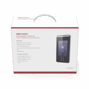 Kit de Control de Acceso TODO INCLUIDO con Lector de Rostros, QRs , Tarjetas y Huellas / 3,000 Rostros / Compatible con App Hik-Connect / Videoportero / Incluye Electroimán  Botón de Salida y Montajes Z y L para imán / HIK-IA