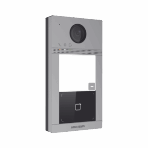 Videoportero IP 2 Megapixel / Llamada y Apertura Remota desde App Hik-Connect / PoE / Exterior IP65 + Antivandalico IK08 / 1 Departamento / Apertura con Tarjeta / Soporta 2 Puertas y hasta 6 Monitores