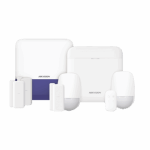 (AX PRO) KIT de Alarma AX PRO con GSM (3G/4G) / Incluye: 1 Hub con bateria de respaldo / 2 Sensores PIR / 3 Contactos Magnéticos mini / 1 Control Remoto / 1 Sirena Inalambrica Exterior  / WiFi / Compatible con Hik-Connect P2P