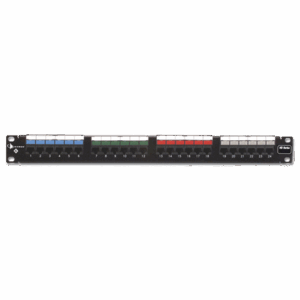 Patch Panel UTP HD6 de 24 puertos, Precargado con Jacks Categoría 6, Plano, 1UR