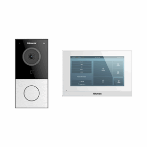 Kit de Videoportero Akuvox WIFI/ Monitor Linux de 7 Pulgadas/ 100% en la Nube / POE / Bluetooth / NFC / Lector de Tarjetas MIFARE / ONVIF / IP65 / Cámara 2 MP / Botón con Iluminación / Control de 1 Puerta / Entradas de Alarma