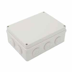 Caja Derivación-Conexión de Plástico (140 X 190 X 76 mm) con 10 Glándulas de Goma. Para Instalaciones Comerciales, Residenciales e Industriales. Incluye Tornillería para su Tapa. Funciona También como Registro.