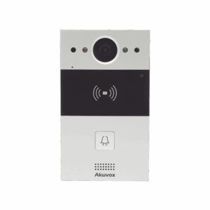Videoportero de 1 Botón / Lector de Tarjetas MIFARE y PROX EM / Notificación a APP / 100% en la Nube / Notificación por Llamada Telefónica / SIP / ONVIF / IP65 / Cámara 2MP / Panel de Aluminio / Control de 2 Puertas