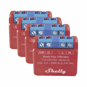 KIT 4 piezas Mini Interruptor inteligente con Wi-Fi, medición de consumo, 1 canal 8A, compatible con asistentes de voz Alexa y GoogleHome