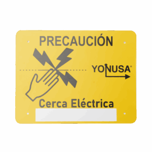 Letrero de PRECAUCION para cercas electrificadas (21.8 x 17 cm)