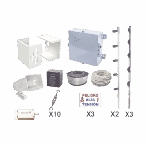 KIT ESENCIAL PARA 25Mts PERIMETRALES DE CERCO ELÉCTRICO PARA PROTECCIÓN DE ROBOS EN CASAS, NEGOCIOS, BODEGAS,ETC.