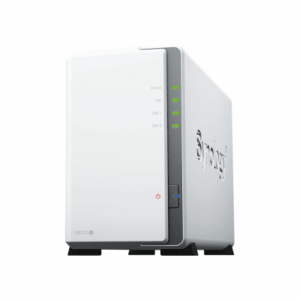 NAS DiskStation DS223j | 2 Bahías | CPU Realtek RTD1619B 1.7 GHz | 1 GB DDR4 | Puerto 1GbE RJ-45 | USB 3.2 Gen 1 | Compatible con HDD y SSD | Synology DSM | RAID 0, 1, JBOD | SMB, AFP, NFS, FTP | Vigilancia IP